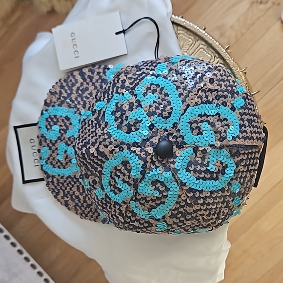 NWT Gucci GG Sequin Baseball Hat Paill Small - Picture 4 of 11